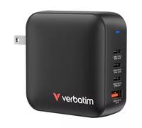 Verbatim Mini GaN Charger 165W 4 Port US plug with EU and UK adaptors