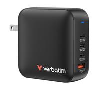 Verbatim Mini GaN Charger 165W 4 Port US plug with EU and UK adaptors