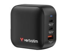 Verbatim Mini GaN Charger 70W 3 Port US plug with EU and UK adaptors