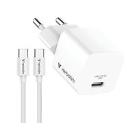 Verbatim Mini USB-C Charger 20W EU Plug with Cable 32396