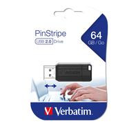 Verbatim PinStripe 64GB USB 2.0 USB Type-A connector Black USB...
