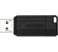 VERBATIM PinStripe USB 2.0 Memory Stick - 128 GB, Black, Black