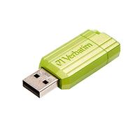 Verbatim PinStripe USB flash drive 32GB - USB 2.0 - USB memory stick - for laptop notebook ultrabook TV car stereo - USB 2.0 stick - data-stick with sliding mechanism - eucalyptus green