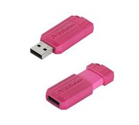 Verbatim PinStripe USB flash drive 32GB - USB 2.0 - USB memory stick - for laptop notebook ultrabook TV car stereo - USB 2.0 stick - data-stick with sliding mechanism - hot pink
