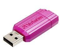 Verbatim PinStripe USB flash drive 64GB - USB 2.0 - USB memory stick - for laptop notebook ultrabook TV car stereo - USB 2.0 stick - data-stick with sliding mechanism - hot pink