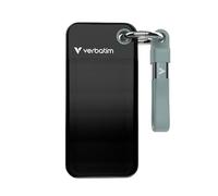 Verbatim Pocket SSD 128 GB, External SSD USB 3.2 Gen 2, up to 1000 MB/s Read & Write, Portable Hard Drive for PC, Mac & Console, Black/Grey