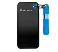 Verbatim Pocket SSD 128GB External SSD USB 3.2 Gen 2, up to 1000MB/s Read & Write Portable Hard Drive for PC, Mac & Console, Black/Blue