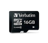 Verbatim Premium Memoiren Flash 16GB microSDHC Class 10 16GB microSDHC Class 10 Flash memory, 10 MB/s; 10 MB/s, Black)