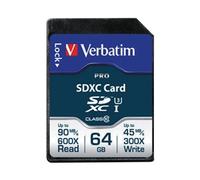 Verbatim Pro U3 (64GB) SDXC Card (Class 3) - 47022