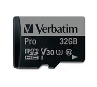 Verbatim Pro U3 Micro SDHC memory card in dapter - 32 GB I black - Micro-SD-card for 4K Ultra HD video recording - SD memory card for cameras - with UHS speed class 3