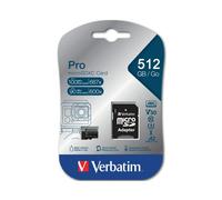 Verbatim Pro U3 Micro SDXC Memory Card 512GB with SD Adapter 47046