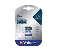 Verbatim Pro U3 SDHC memory card - 32 GB - SD card for 4K-Ultra-HD-video-recording - UHS-speed class 3 - memory card black - SD memory card for camera, PC and other applications