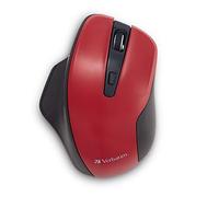 Verbatim Silent Ergonomic Wireless LED Mouse - Red