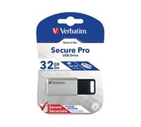 Verbatim Silver/Black Secure Pro USB 3.0 Flash Drive 32GB 98665