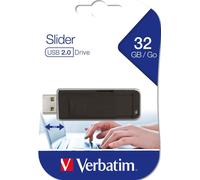 Verbatim 98697 32 GB Slider USB Drive - Black,201946 32 GB 1 piece. Black