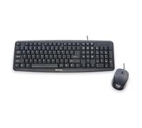 Verbatim Slimline Wired Keyboard and Mouse Combo USB Plug-and-Play Numeric Keypad Adjustable Tilt Legs Optical Corded Mouse Full-Size Computer Keyboard Compatible with PC, Laptop - FFP Packaging Black