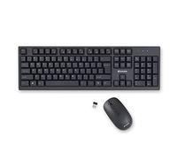Verbatim Slimline Wireless Keyboard and Mouse Combo 2.4GHz USB Plug-and-Play Numeric Keypad Adjustable Tilt Legs Optical Wireless Mouse Full-Size Computer Keyboard Compatible with PC, Laptop 70741