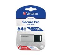 Verbatim Secure Pro 64GB USB 3.0 (3.1 Gen 1) USB Type-A connector Black, Grey USB flash drive