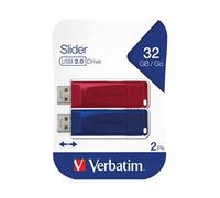 Verbatim Slider - USB Drive - 2x32 GB - Blue/Red