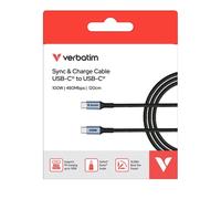 Verbatim USB-C Sync and Charge Cable 100W to USB-C 120cm - Black | Magnetic Charging Cable, USB-C to USB-C Cable for iPhone 17/16/15 Pro, Samsung Galaxy S25, MacBook Air, iPad, Pixel 9 Black