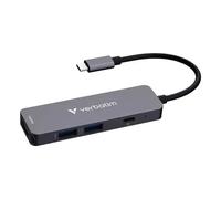 Verbatim USB-C Essentials Multiport Hub 4 ports: HDMI USB-C PD USB-A 3.2 Gen 1 USB-A USB 3.2 Gen 1 (3.1 Gen 1) Type-C HDMI USB 2.0 Type-A USB 3.2 Gen 1 (3.1 Gen 1) Type-A 5000 Mbit/s 3840 x 2160 3840