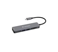 Verbatim USB-C Essentials Multiport Hub- 6 Ports: (1) USB-A 2.0, (1) USB-A 3.0/3.2 Gen 1, (1) USB-C 3.0/3.2 Gen 1, SD and Micro SD Card Slots with 4K HDMI and Up to 100W Power Delivery