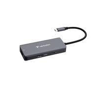 Verbatim USB-C Essentials Multiport Hub- 6 Ports: (3) USB-A 3.0/3.2 Gen 1, (1) USB-C 3.0/3.2 Gen 1, RJ45 Ethernet, 4K HDMI and Up to 100W Power Delivery