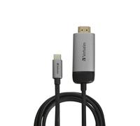 Verbatim 49144 video cable adapter 1.5 m USB Type-C HDMI Black,Silver