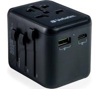 Verbatim UTA-02 Worldwide Travel Adapter + USB-A & USB-C