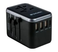 Verbatim Universal Travel Adapter 3 X USB/2 X Type-c