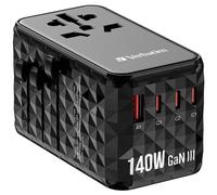 Verbatim UTA-10 140W GaN III Universal Travel Adapter with 2 x USB-C PD 3.1 &...