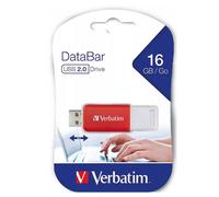 Verbatim V DataBar 16GB USB 2.0 Flash Drive Red Model W128869159 Data Storage