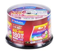 Verbatim VBE130NP53SV4 BD-RE Blu-ray Disc for Repeated Recording, 25 GB (50 Sheets + 3 Extra Pack), Inkjet Printer Compatible, White, 1 Layer on One Side, 1-2x Speed