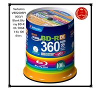 Verbatim VBR260RP100SV1 Blank Blu-ray BD-R DL 50GB 1-6x 100 discs New Japan