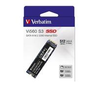 Verbatim Vi560 S3 M.2 SSD 512GB. SSD capacity: 512 GB SSD form factor: M.2 Read speed: 520 MB/s Write speed: 480 MB/s Data transfer rate: 6 Gbit/s Component for: PC/Laptop