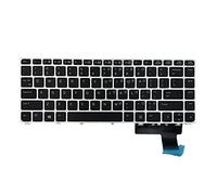 VERBENA New US Layout English Laptop Keyboard For HP EliteBook folio 9470m 9470 9480 9480m, Silver Frame No Backlit ＆ Pointer