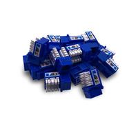 Verbex Cat6 Keystone Jacks 10-Pack in Blue Female RJ45 Connectors - Blue Keystone Jack