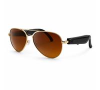 Verbex F18 Brown Glasses - Smart glasses that can translate 125 languages, take photos, be activated by voice commands, play music, answer calls, provide weather updates, and integrate with ChatGPT (w