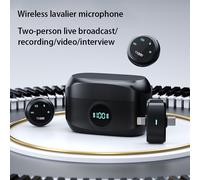 Verbex K31Pro-Black Dual Microphone Magnetic Wireless Button Clip-on Lavalier Microphone, Compatible with iOS and Type-C Interfaces