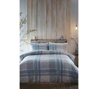 'Verbier' 100% Brushed Cotton Duvet Cover Set Appletree Blue Single