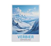 Verbier Schweiz Vintage-Reiseposter，Papier Landscape Puzzle, Jigsaw Puzzles 1000 Pieces, For Adult Kids Decompression Puzzle Nice Gifts（38x26cm）-BD81