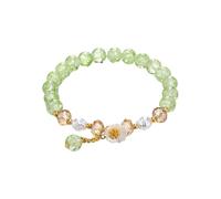 Verbundener Armbandring 2024 Armband für Damen, chinesisches Jade-Perlenarmband für ihre, Oma, Mutter, Vater, den täglichen Gebrauch Uhren Lederarmband Für Männer (Green, One Size)