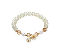 Verbundener Armbandring 2024 Armband für Damen, chinesisches Jade-Perlenarmband für ihre, Oma, Mutter, Vater, den täglichen Gebrauch Uhren Lederarmband Für Männer (Yellow, One Size)