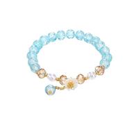 Verbundener Armbandring 2024 Armband für Damen, chinesisches Jade-Perlenarmband für ihre, Oma, Mutter, Vater, den täglichen Gebrauch Uhren Lederarmband Für Männer (Blue, One Size)
