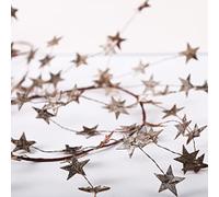 VercanMonth 5ft Christmas Star Garland with 30 Lights Hanging Vine Lighted Wooden Star Garland Christmas Decorations Rustic Style for Home Porch Front Door Table Mantle Outdoor Xmas Decor