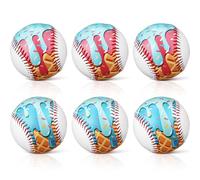 VercanMonth 6 Pack Baseball Ice Cream Drip, Practice Baseballs 9 Inch Standard Size Baseball Party Favor for Beginners Teenagers Practice Training Hitting Pitching Throwing Game Tournament