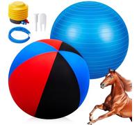 VercanMonth Giant 30 Inch Herding Balls with Ball Cover, Horse Toy | Anti Burst, Please Watch VCR for How to Inflation, Pump Included, Inflatable Horse Toy, Interactive Play