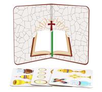 VercanMonth Pop out Mass Kit Folding Cardboard Book with Popular Mass Accessories Include Chalice Communion Wafers Candles, Religious Catholic Activity for Kids Easter First Communion