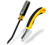 VERCCA Staple Remover Tool, Heavy Duty Upholstery Tool Staple Puller with Double Pronged Head Nail Remover for Furniture Wood Floor Carton Carpet 2pcs