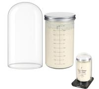 vercclik Sourdough Starter Kit-Sourdough Starter Jar and Dome-40oz Large Sourdough Starter Container with Glass Dome for Sourdough Starter Warmer. (Dome & Jar)